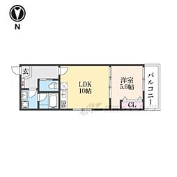ジーニアススクエア四条高辻 303 3階1LDKの間取り