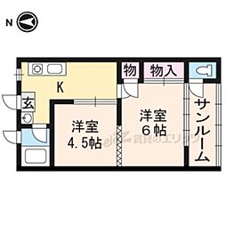 第2グリーンハイツ 1階2Kの間取り