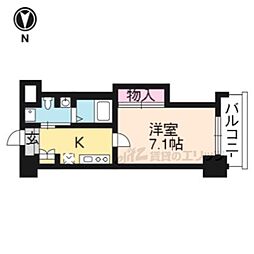 阪急京都本線 京都河原町駅 徒歩3分の賃貸マンション 8階1Kの間取り