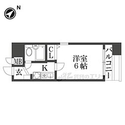 阪急京都本線 京都河原町駅 徒歩3分の賃貸マンション 7階1Kの間取り