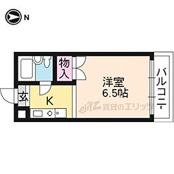 メイプル渡辺I 3階1Kの間取り