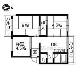 日農ハイツ 1階3DKの間取り