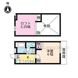 ロフティ智恵光院南 1階1Kの間取り