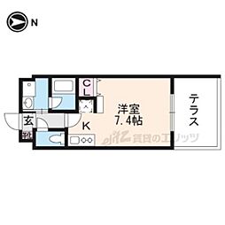 GOOD8 MIRAI上賀茂 1階1Kの間取り