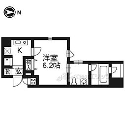 阪急京都本線 烏丸駅 徒歩5分の賃貸マンション 3階1Kの間取り