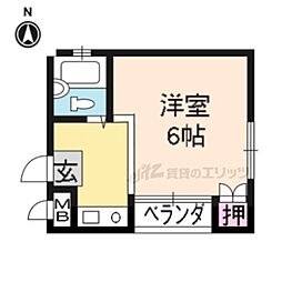 ハイム東町 1Kの間取図画像