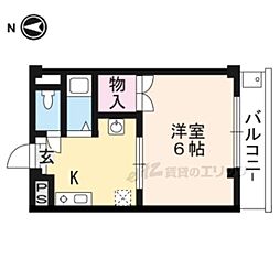 エクセルシアー 1Kの間取図画像