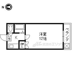 大嶋No.13ロイヤルコーポ大同新館 1Kの間取図画像