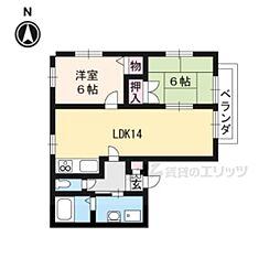 桜ハイツ 2LDKの間取図画像