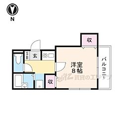 TOST宝が池 1Kの間取図画像