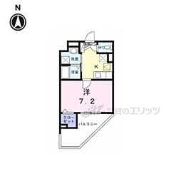 京都市北区大宮北林町アパート 1Kの間取図画像