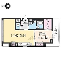 プランドール神宮丸太町 1LDKの間取図画像