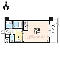 ヴァンボヌール 1Kの間取図画像