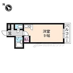 グランドールワタナベ 1Kの間取図画像
