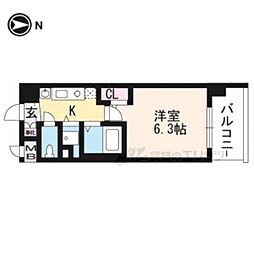 プレサンス京都修学院 1Kの間取図画像