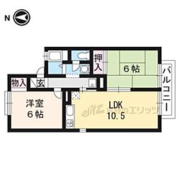 セジュール五十川 2LDKの間取図画像