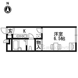 レオパレスポルスター2 1Kの間取図画像