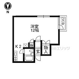 メゾン福島 1Kの間取図画像