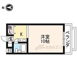 川端ハイツ 1Kの間取図画像