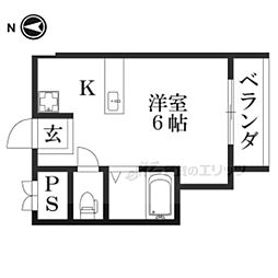 カティー2 1Kの間取図画像