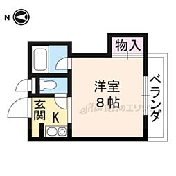 リビエール藤尾 1Kの間取図画像