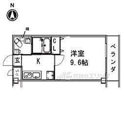 メゾン・シレーネ 1Kの間取図画像