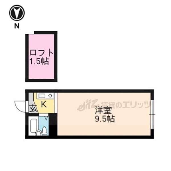 ウタノマンション 302｜京都府京都市右京区鳴滝桐ケ淵町(賃貸マンション1K・3階・22.19㎡)の写真 その2