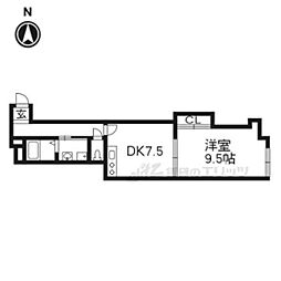 伽羅 3階1DKの間取り