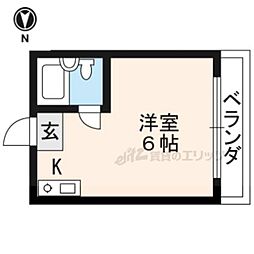 スウィング岡崎 4階ワンルームの間取り