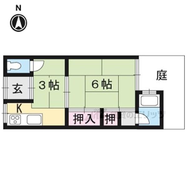 東和荘 102｜京都府京都市右京区嵯峨野東田町(賃貸アパート2K・1階・23.73㎡)の写真 その2