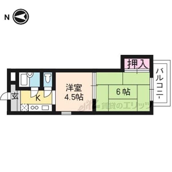 Ｒｅｑｕｉｅ紫竹 203｜京都府京都市北区紫竹北栗栖町(賃貸マンション2K・2階・25.02㎡)の写真 その2