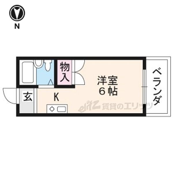 ＮＥＷハウス上田 203｜京都府京都市北区平野宮敷町(賃貸アパート1R・2階・16.20㎡)の写真 その2