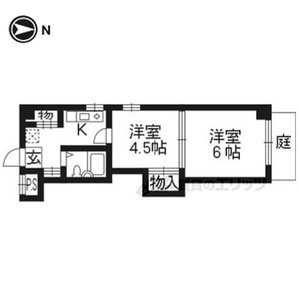 京都府京都市北区上賀茂葵之森町(賃貸マンション2K・地下1階・26.88㎡)の写真 その2