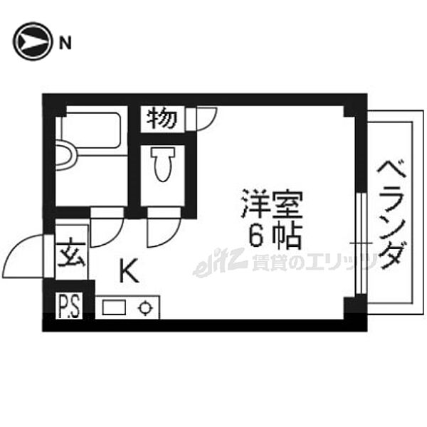 リブカントリー 203｜京都府京都市北区紫竹西北町(賃貸アパート1R・2階・18.60㎡)の写真 その2