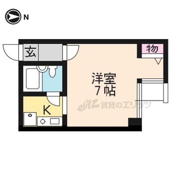 ＣＡＳＡ聚楽 202｜京都府京都市中京区聚楽廻西町(賃貸マンション1R・2階・16.00㎡)の写真 その2