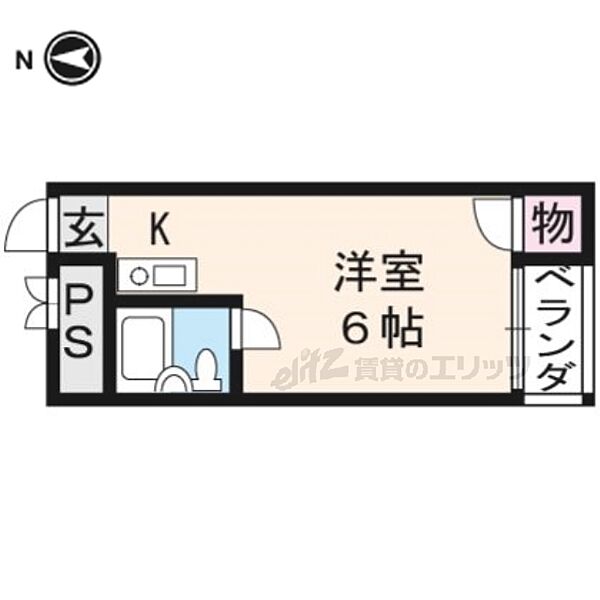 京都府京都市右京区太秦石垣町(賃貸マンション1K・2階・14.63㎡)の写真 その2