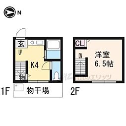 101stメイフラワー 1Kの間取図画像