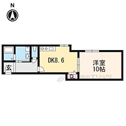 伽羅 3階1LDKの間取り