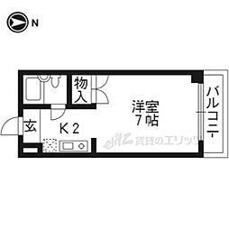 ハイツ62 1階1Kの間取り