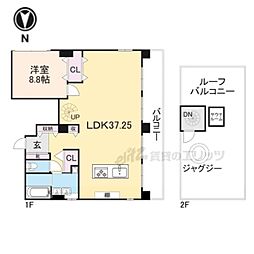 ａｔｔｒｉｃｅ太秦天神川 5階1LDKの間取り