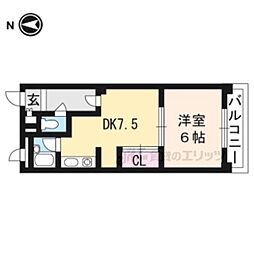 PRIME COURT賀茂川 3階1DKの間取り
