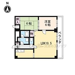 京都市営烏丸線 今出川駅 徒歩10分の賃貸マンション 11階2LDKの間取り
