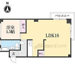 シーズン嵐山 2階1LDKの間取り