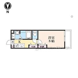 JR山陰本線 二条駅 徒歩7分の賃貸マンション 4階1Kの間取り