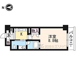 ヴィヴィ・プリメラ 6階1Kの間取り