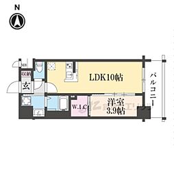 阪急京都本線 西院駅 徒歩2分の賃貸マンション 3階1LDKの間取り