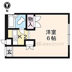 阪急京都本線 西院駅 徒歩7分の賃貸マンション 3階1Kの間取り