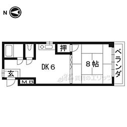 ウエストヴィラージュ 4階1DKの間取り