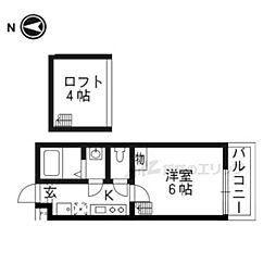 ロフティ智恵光院今出川 1階1Kの間取り