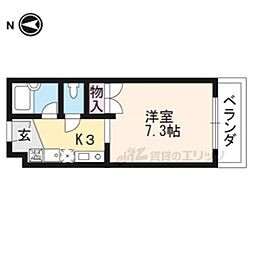 京都市営烏丸線 北大路駅 バス12分 わら天神前下車 徒歩1分の賃貸マンション 1階1Kの間取り